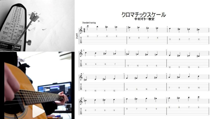 アコースティックギターで【基本的なクロマチックスケール】指とリズム